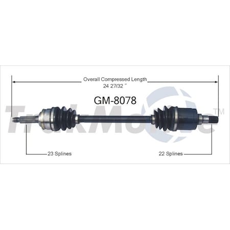 Surtrack Axle Cv Axle Shaft, Gm-8078 GM-8078